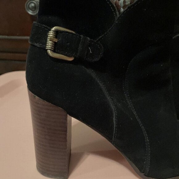Sam Edelman Womens Black Suede Ankle Boots Size 9.5. Winter Boots. 4 Inch - Picture 4 of 11